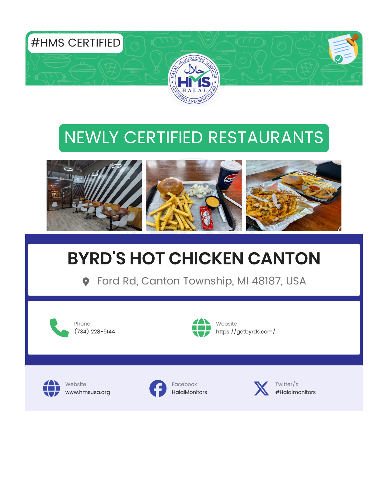 Byrd's Hot Chicken Canton-Certified